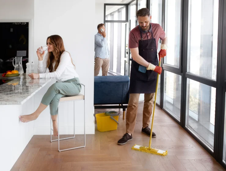 man-servant-cleaning-house